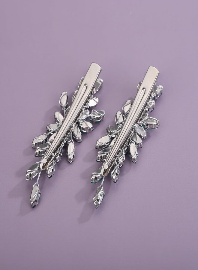 Rumtock 2pcs Green Rhinestones Beads Hair Piece Set for Wedding Brides Hair Accessories Pins for Women Special Occasion (Lake) - Image 4